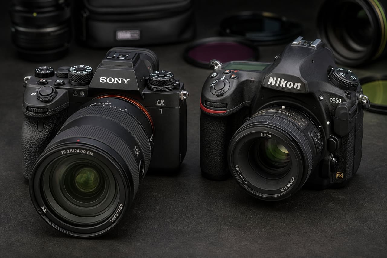 Sony A7 Iii and Nikon D500 Cameras Side by Side