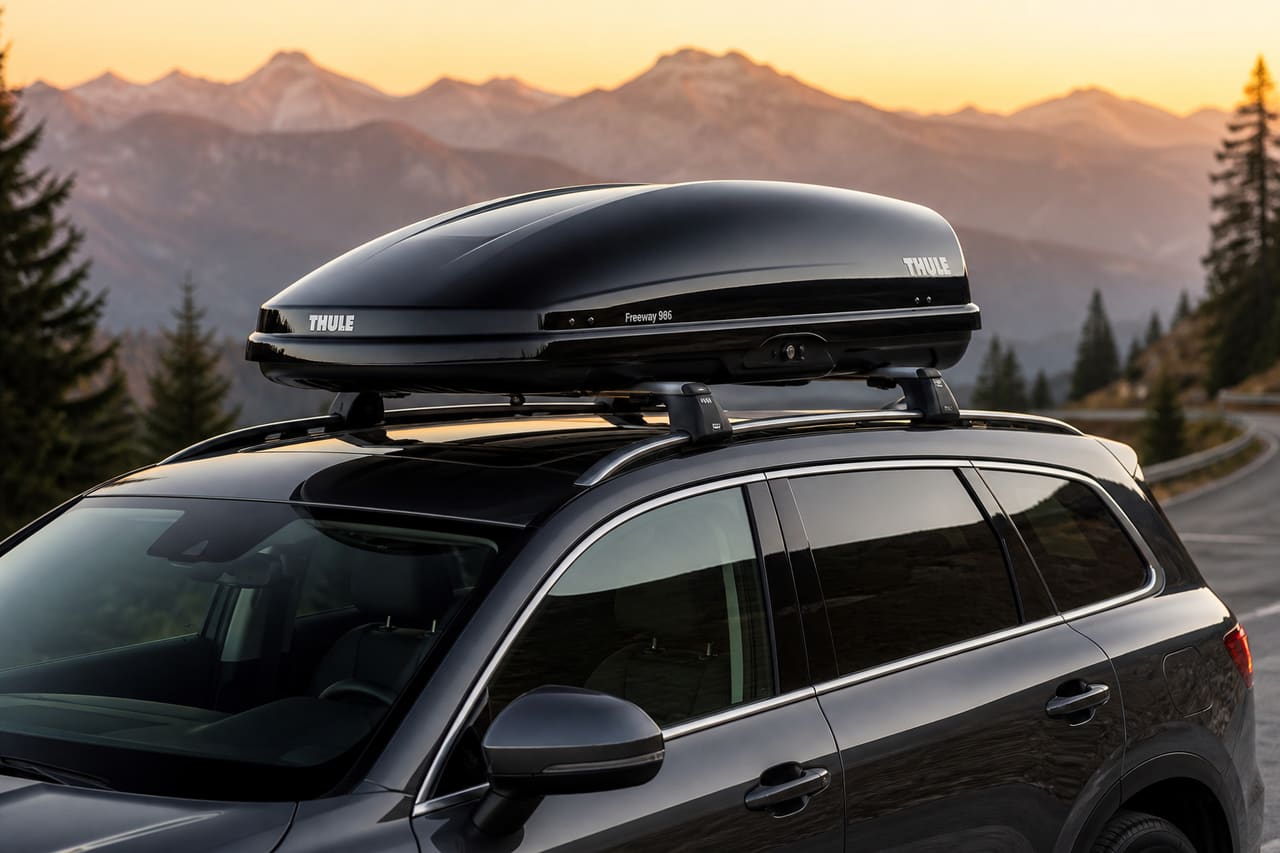 Thule Freeway 986 Roof Box Mounted on a Modern SUV
