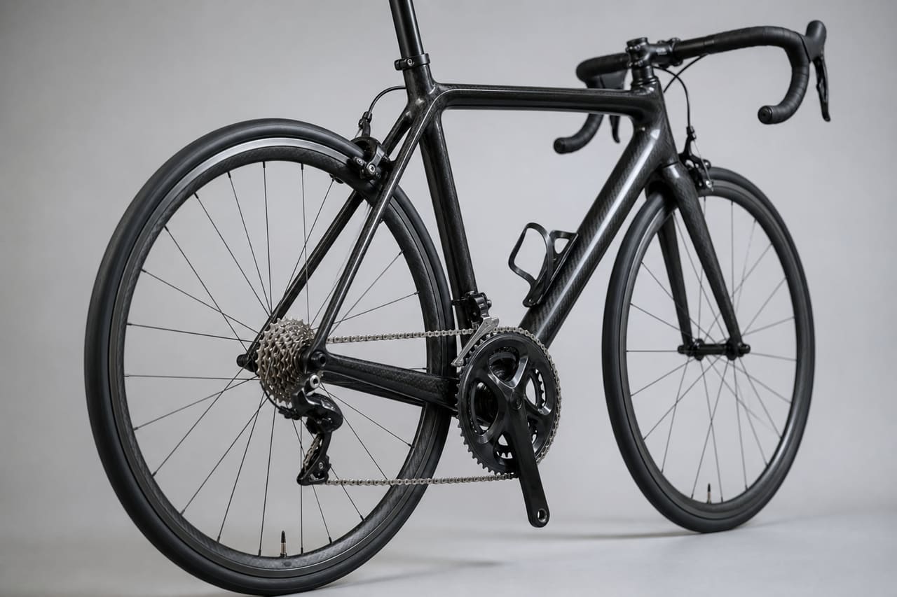 High Performance Carbon Fiber Road Bike in Studio