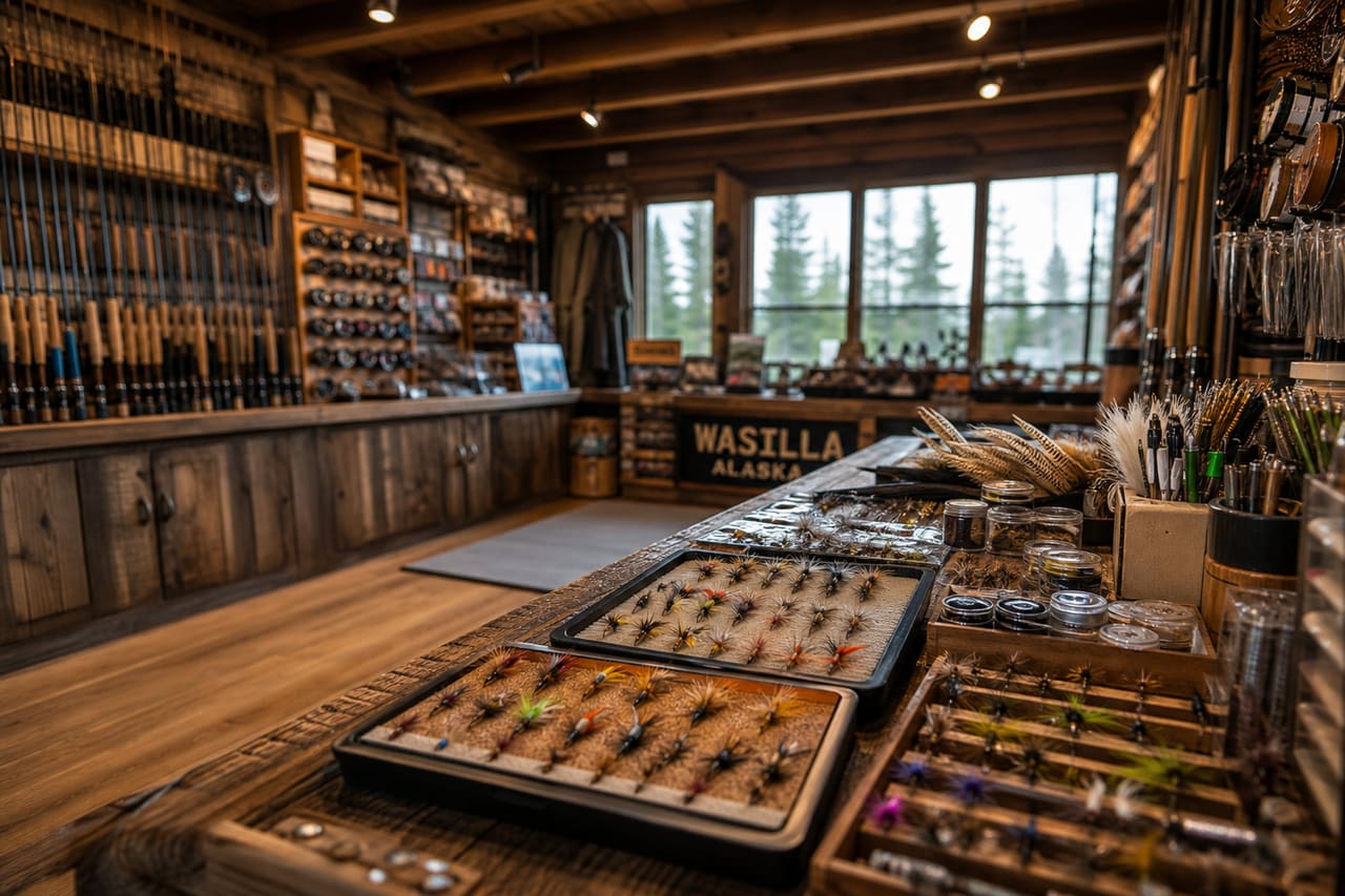 Interior of a Professional Fly Fishing Shop in Wasilla