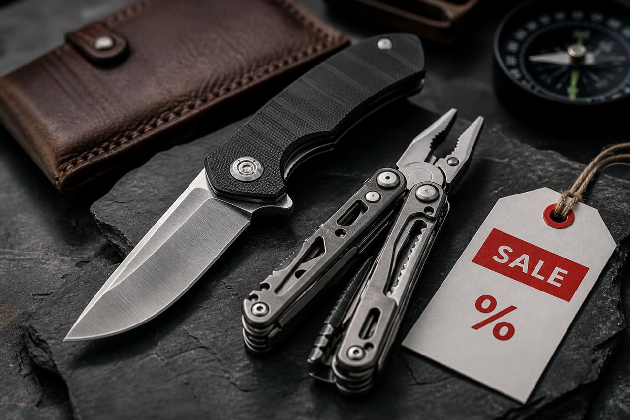 Tactical Folding Knives and Multi-Tool with Sale Tag