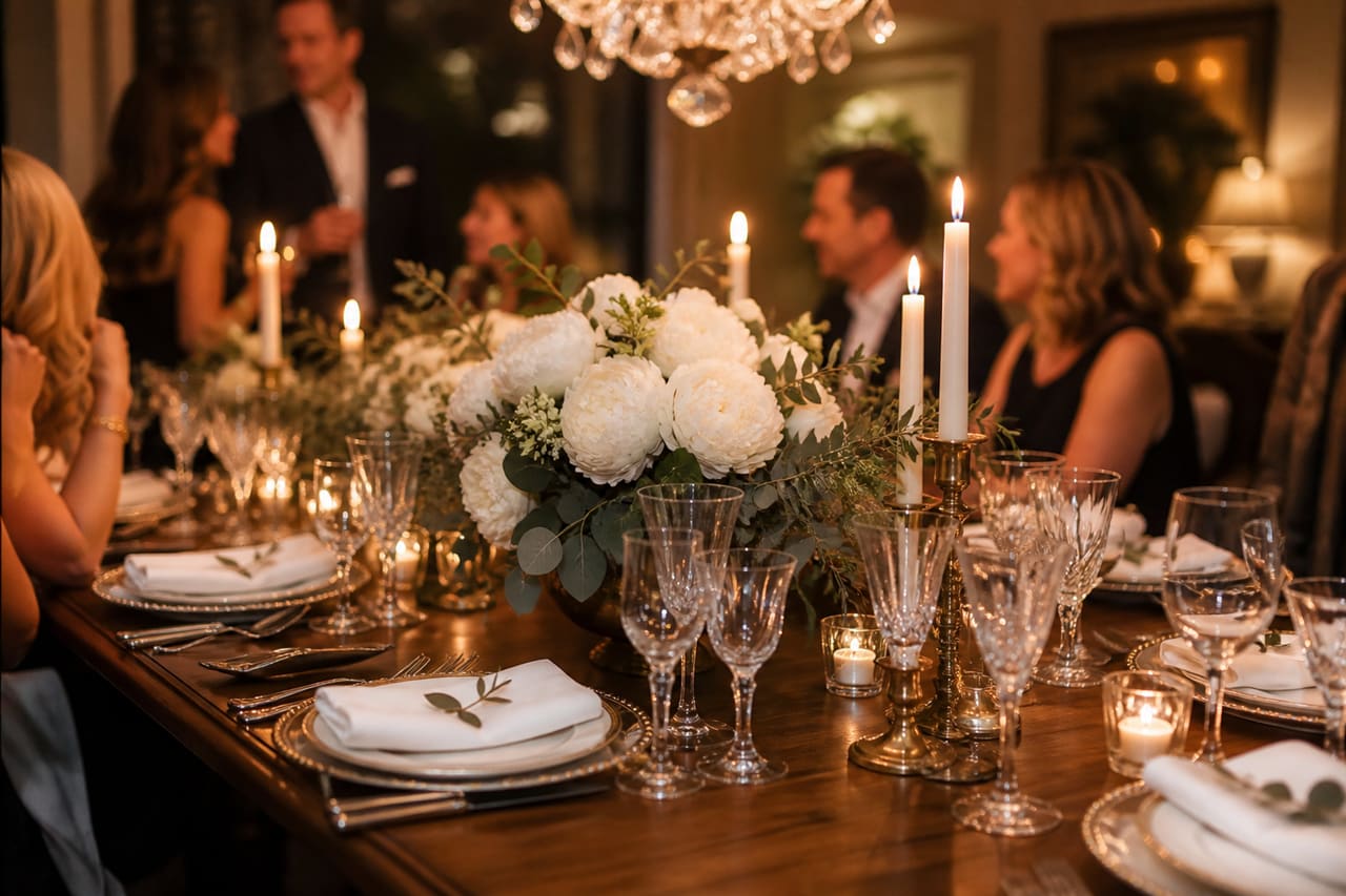 Elegant Table Setting for a Sophisticated Dinner Party