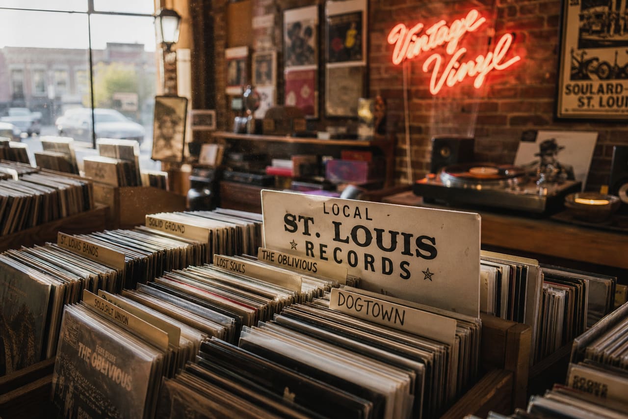 Vintage Vinyl Records in a St. Louis Music Store