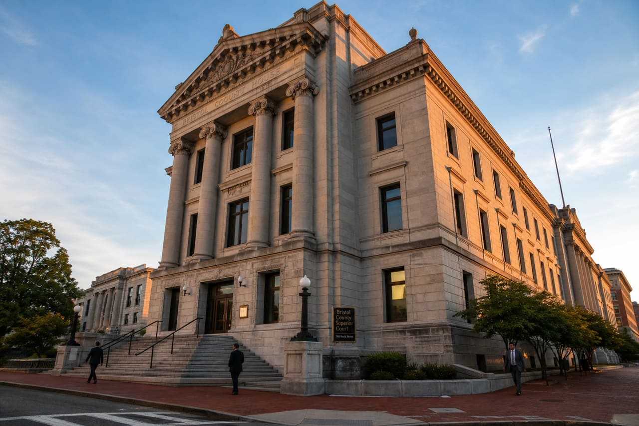Historic Fall River Courthouse Building on Rock Street