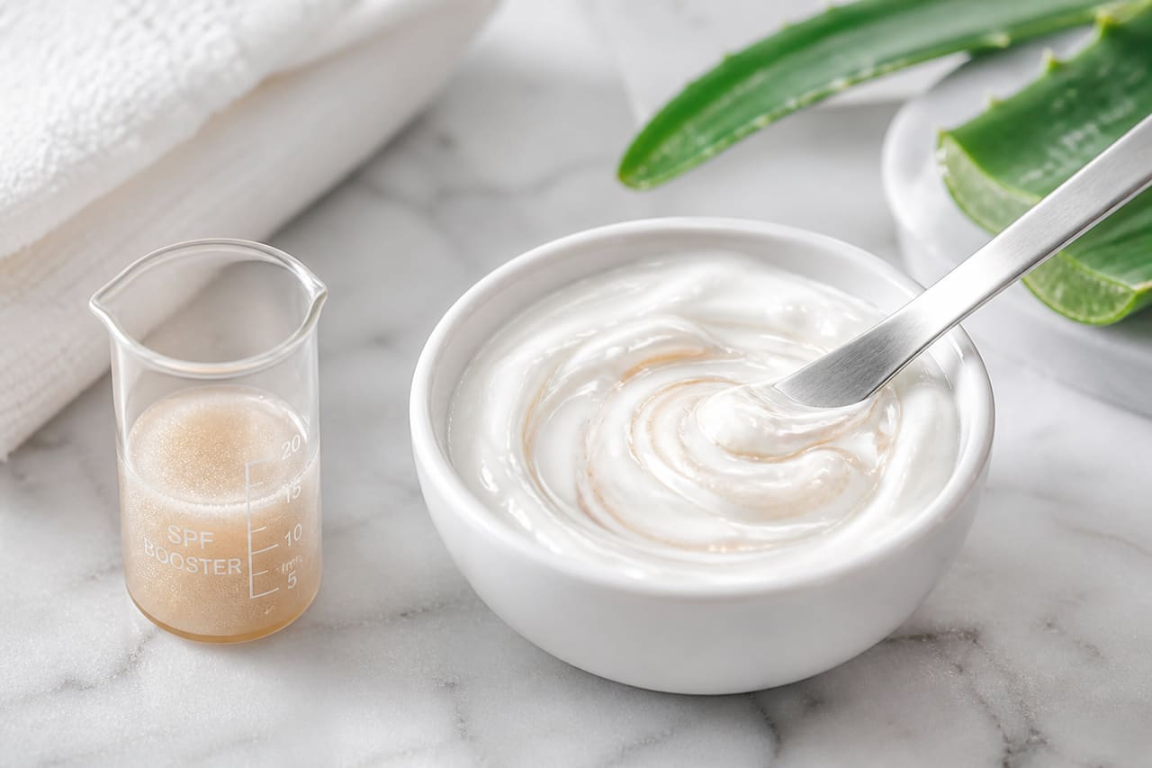 Mixing Spf Booster Into White Moisturizing Cream