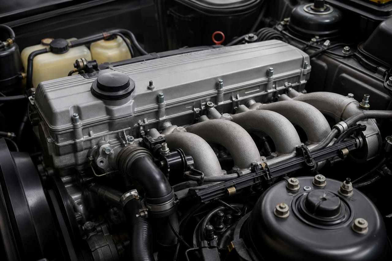 Detailed View of a Bmw 1.9 Engine in a Vehicle