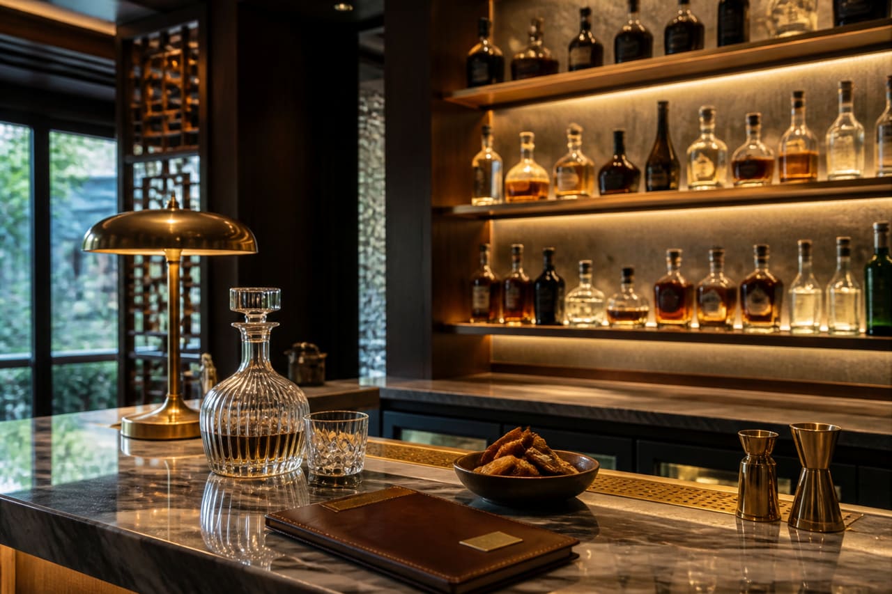 Modern Luxury Home Bar Interior in Tainan