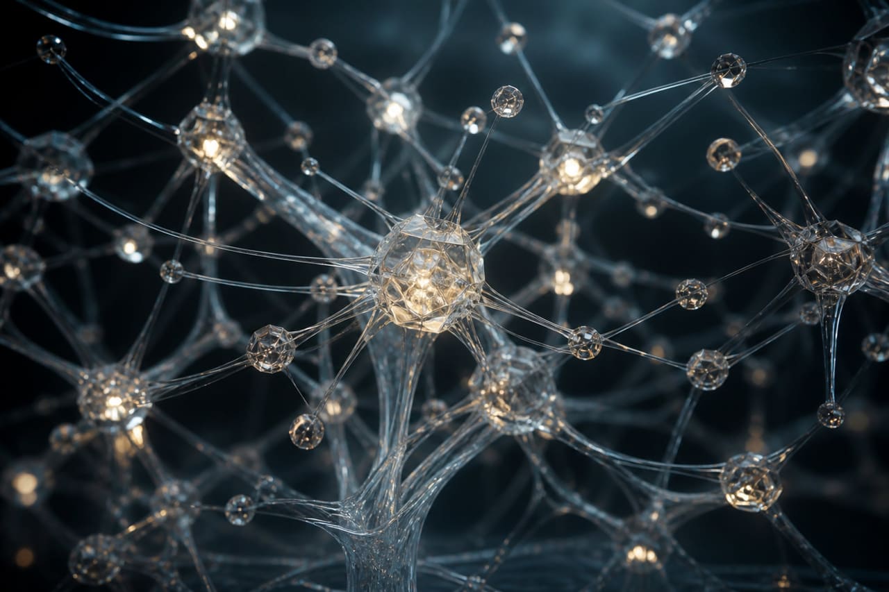 Abstract Glass Network Representing the Ontology of Language