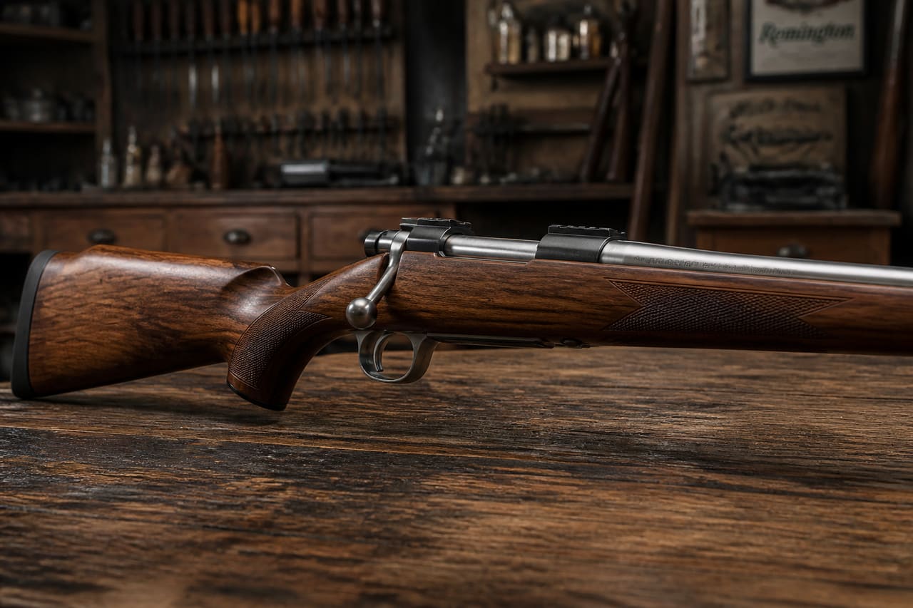 Howa 22 Hornet Bolt Action Rifle on a Wooden Table