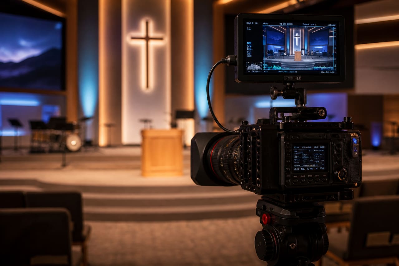 Professional Video Production Setup for a Church Live Stream