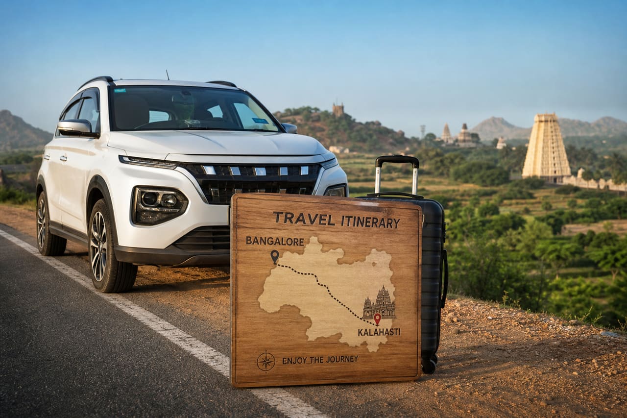 Tourist Vehicle and Itinerary for Bangalore to Kalahasti Trip