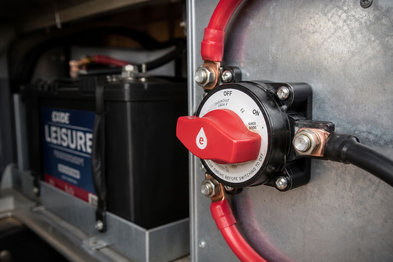 Rv Battery Disconnect Switch Installed in a Vehicle Power Compartment