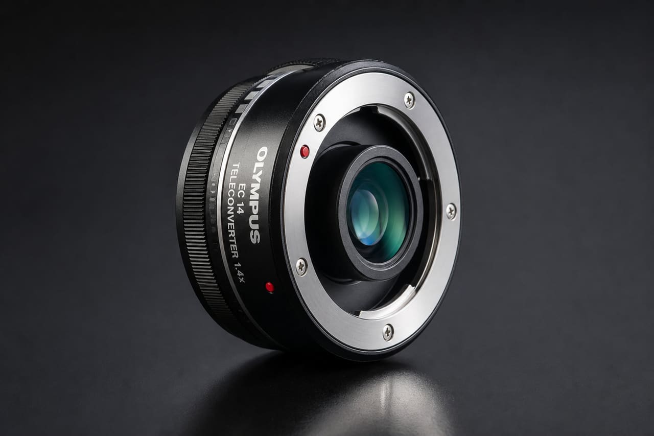 Olympus Ec 14 Teleconverter X1 4 on Dark Surface