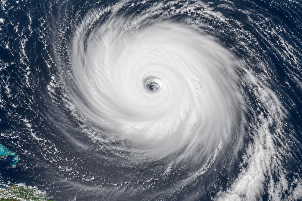 Satellite View of a Massive Hurricane Over the Ocean