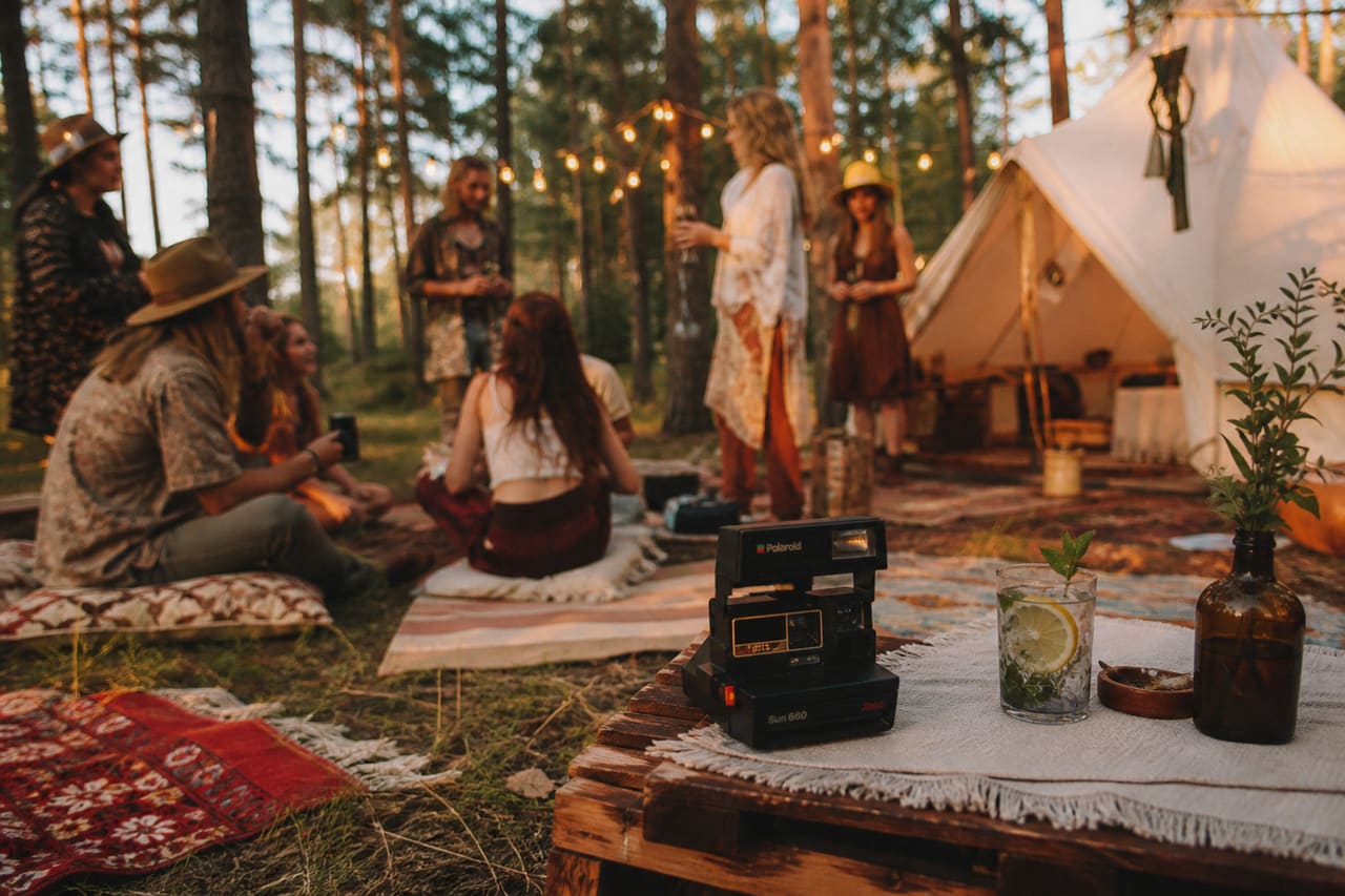 Bohemian Campsite at a Wilderness Music Festival