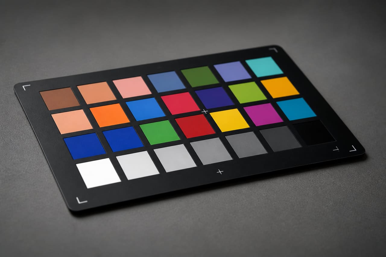 Sr-Rv Matrix Colour Calibration Chart on Studio Surface
