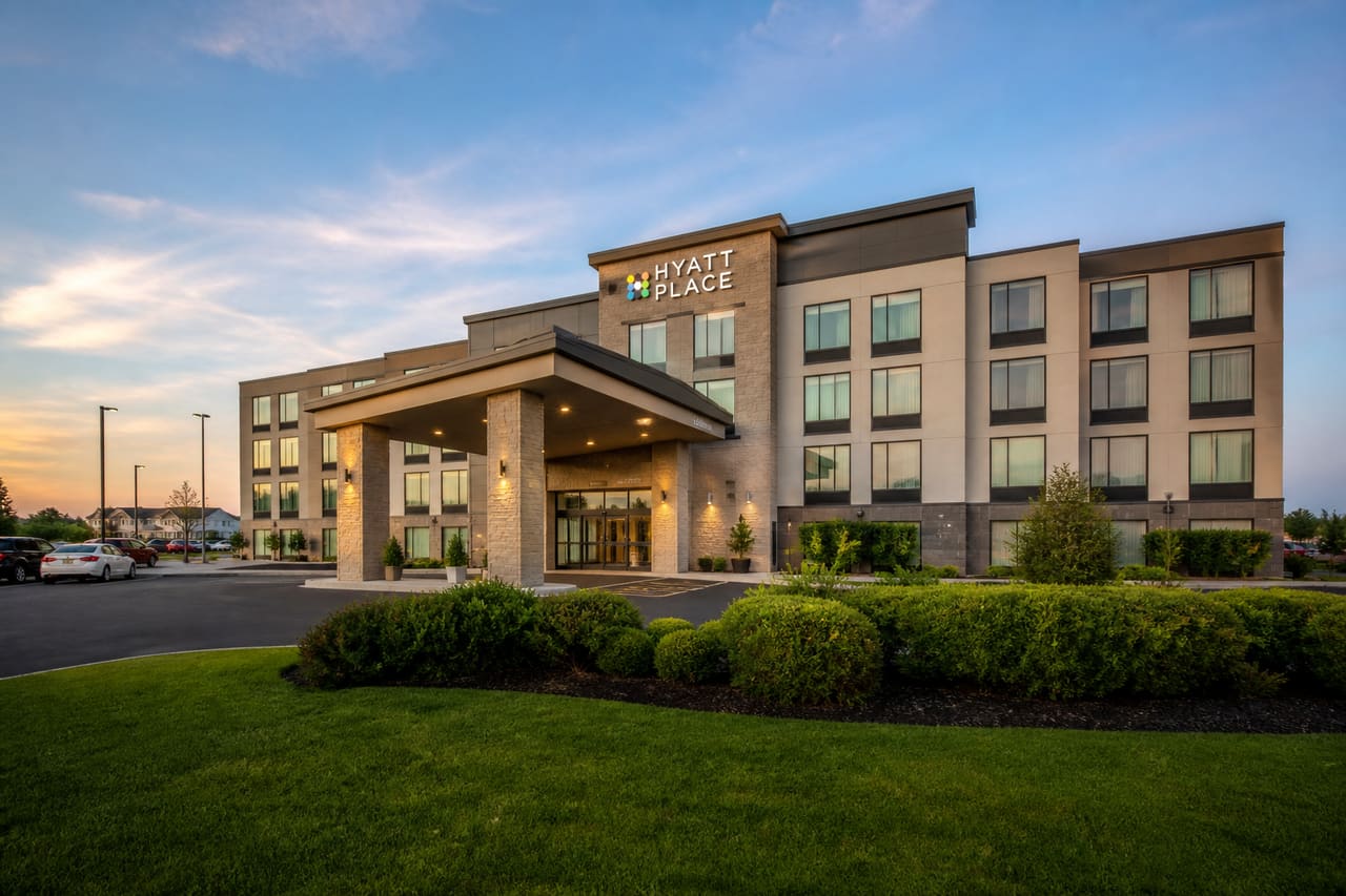 Exterior View of a Modern Hotel Building in Ontario