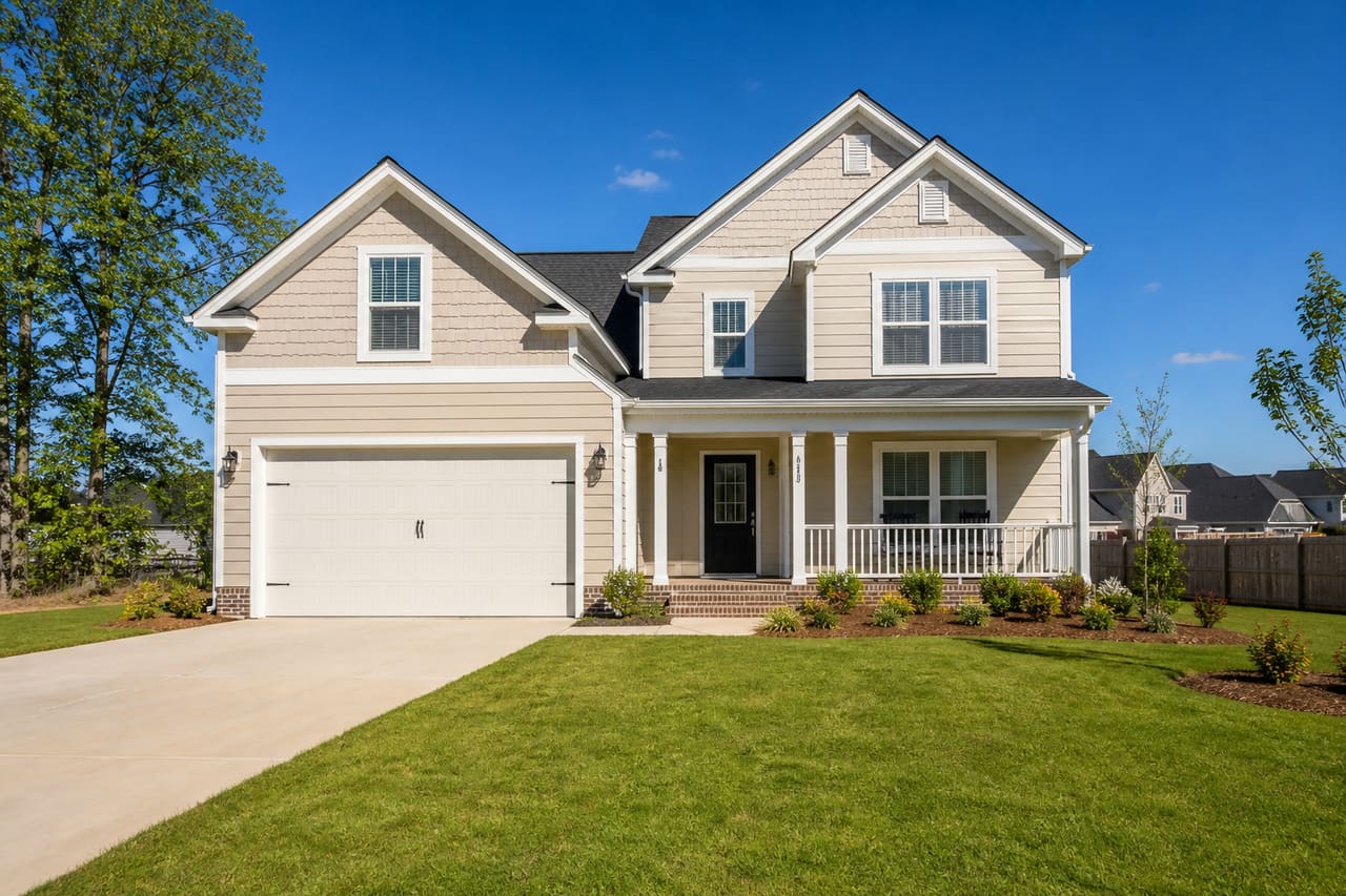 Residential House with Manicured Lawn in West Columbia