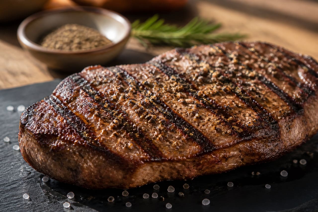 Grilled Steak Seasoned with Weber Sweet Cracked Pepper