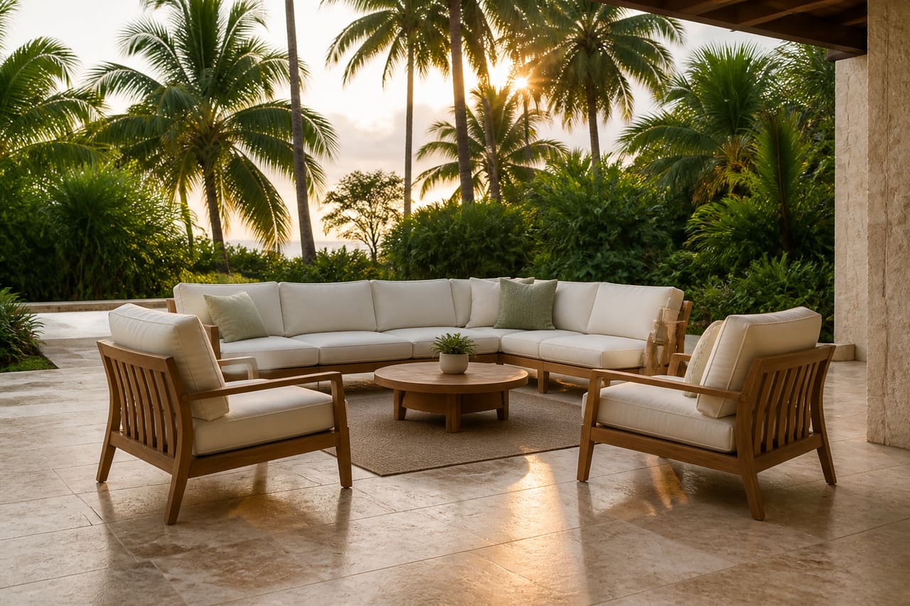 Luxury Outdoor Furniture Set on a Tropical Panama Terrace