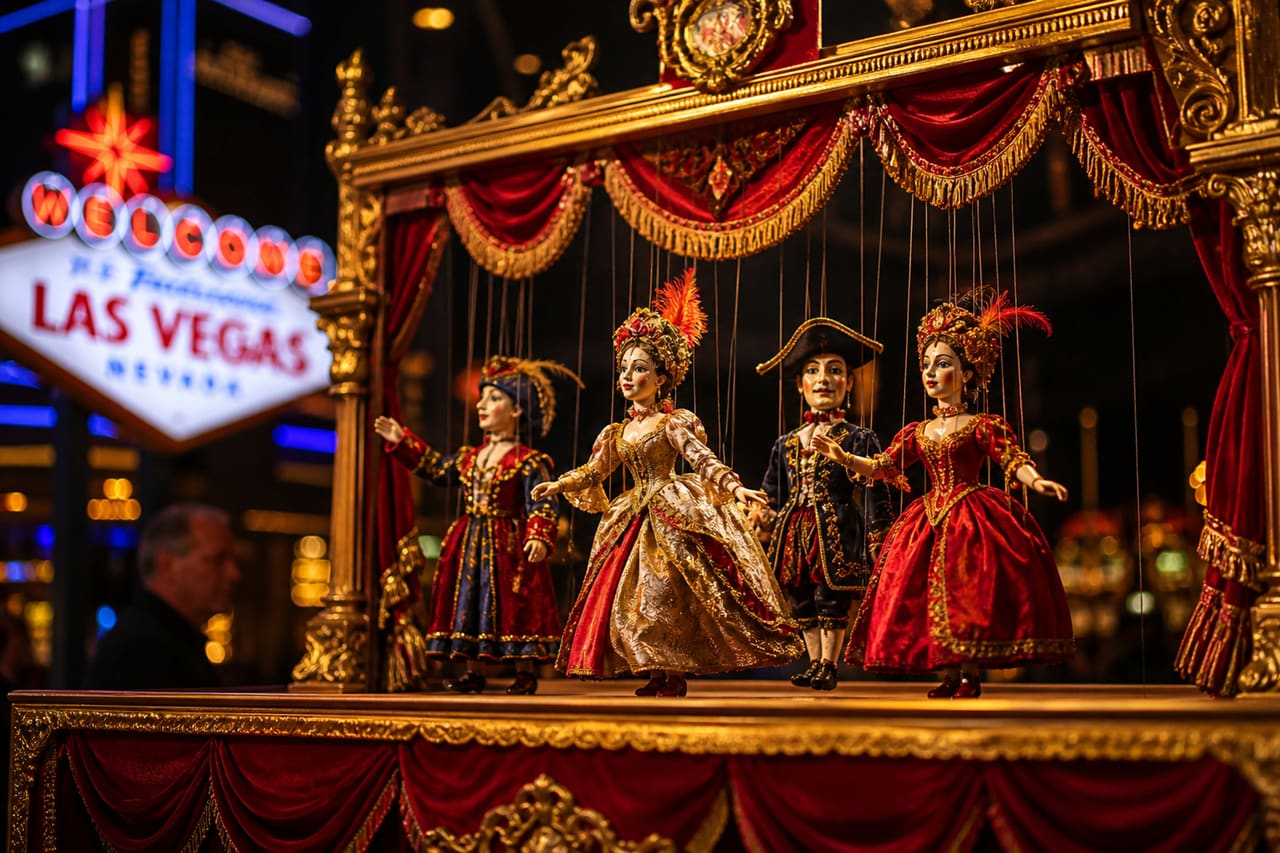 Intricate Marionettes Performing on a Stage in Las Vegas