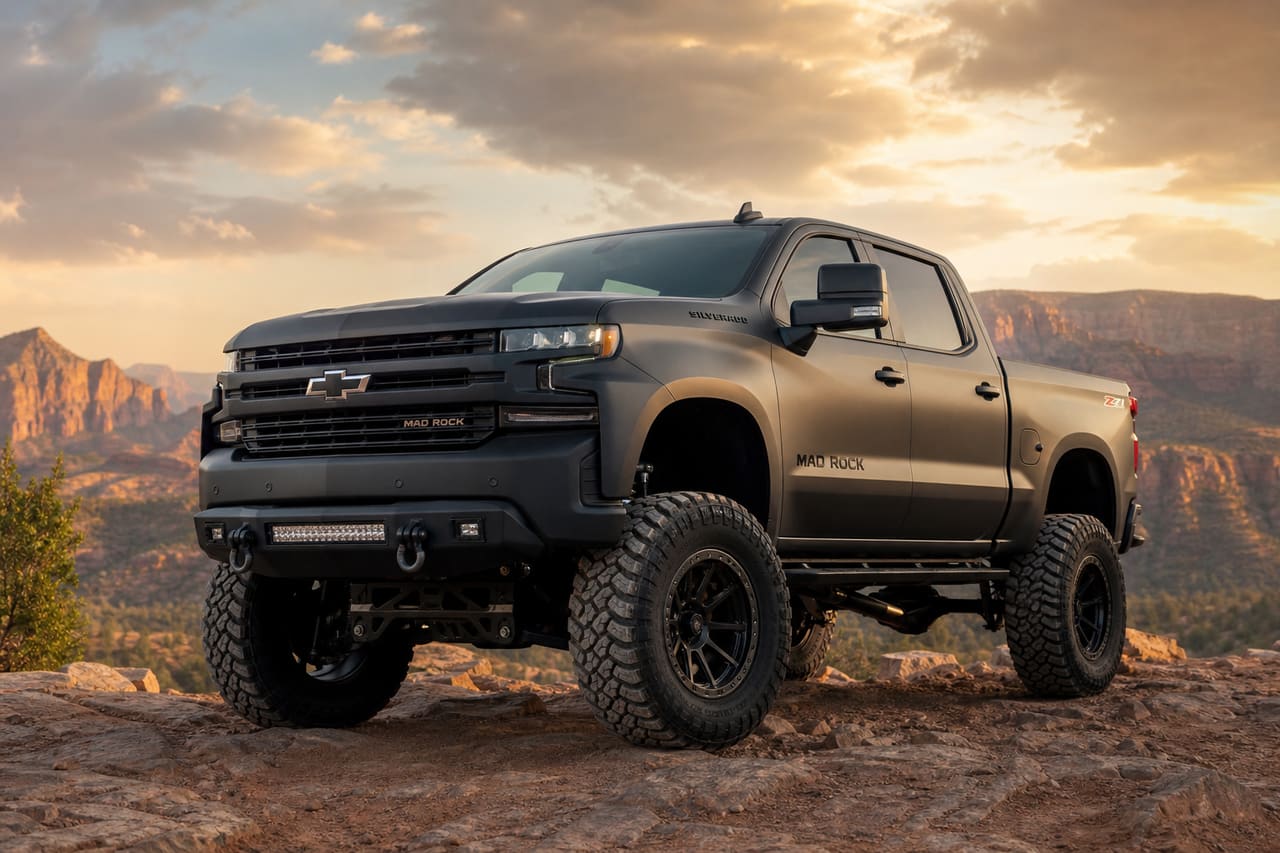 Custom Chevy Silverado Mad Rock Edition Parked on Rugged Terrain