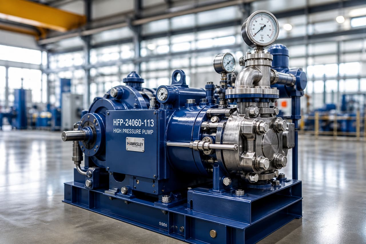 Industrial High Pressure Pump Hfp-24060-113 in a Factory Setting