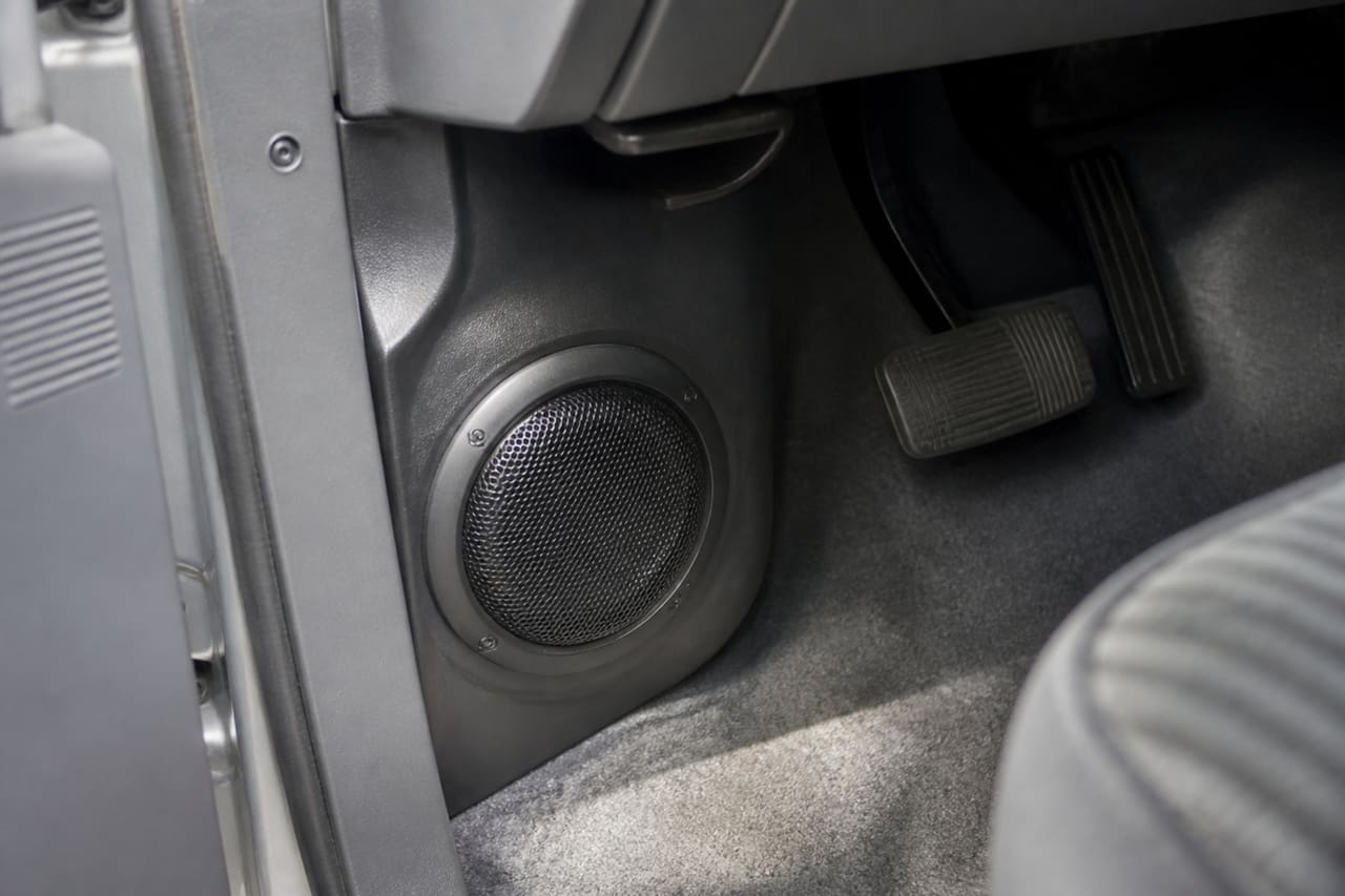 88-98 Chevy Kick Panel Speakers in a Truck Cabin