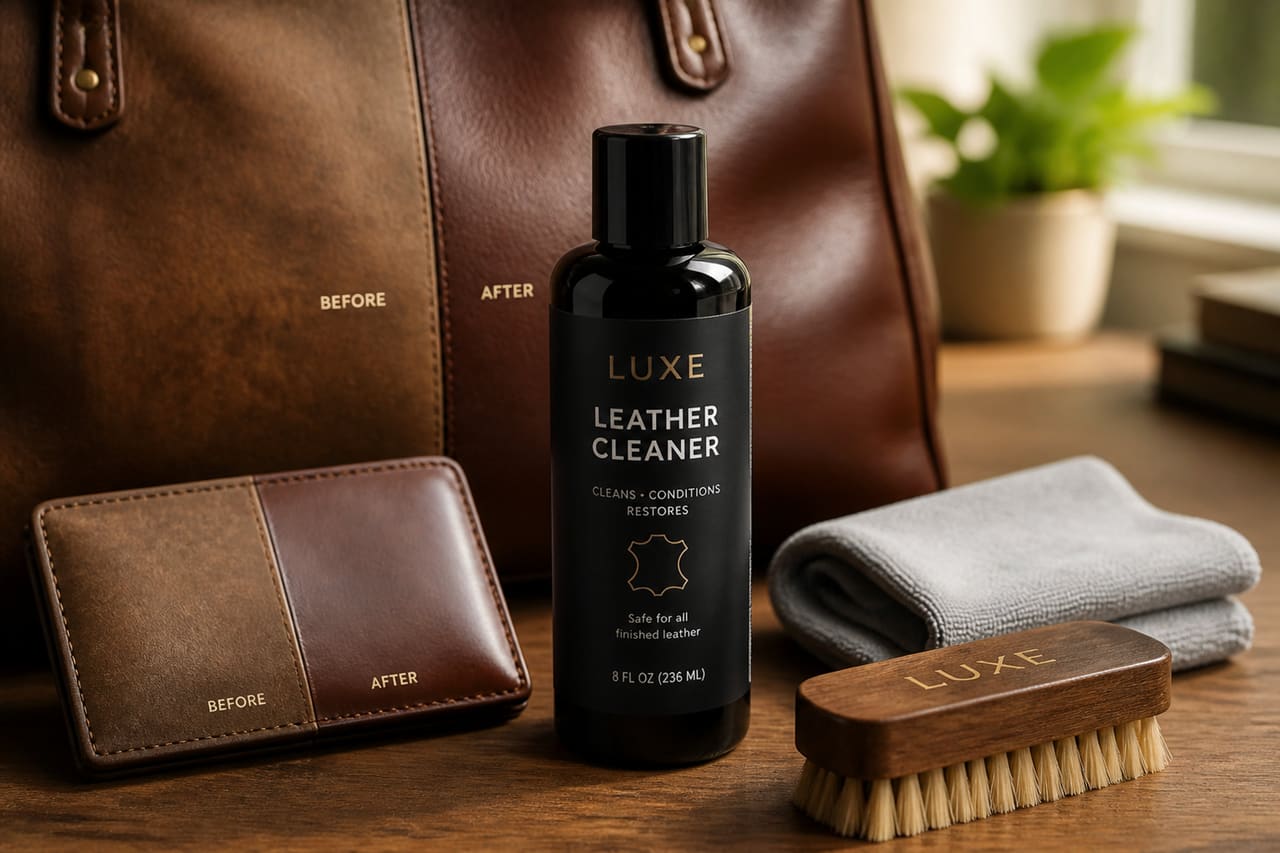 Premium Leather Cleaning Kit with Microfiber Cloth and Applicator