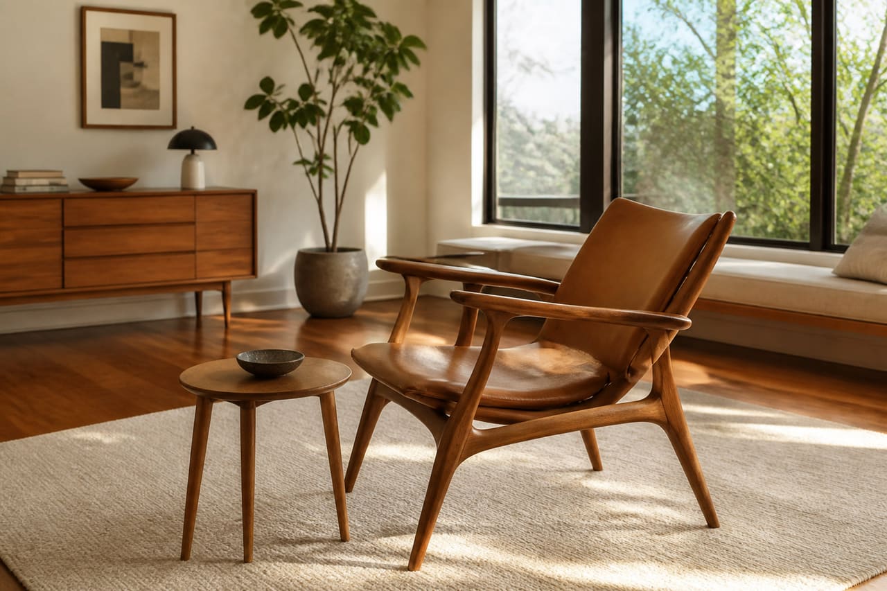 Mid Century Danish Furniture in a Minimalist Living Room