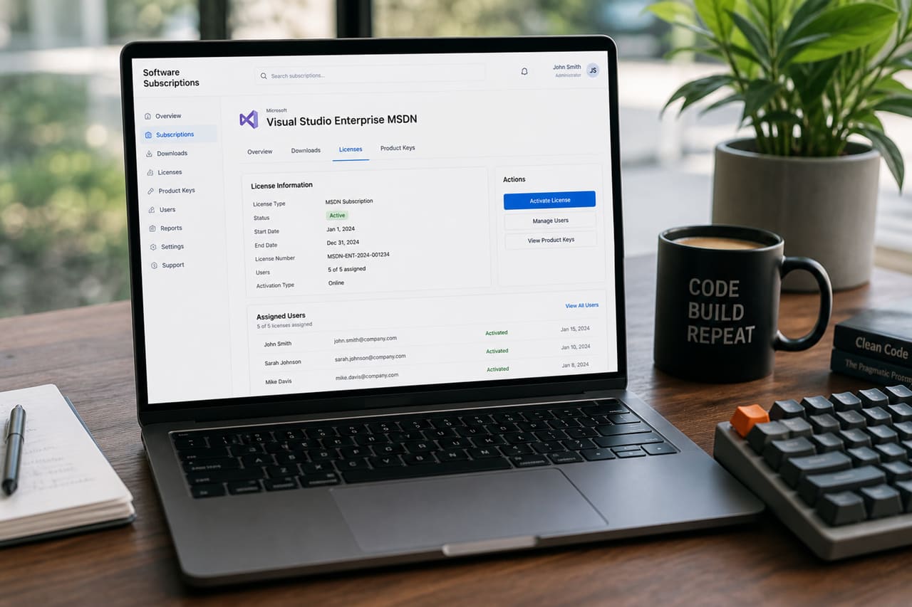 Developer Managing Visual Studio Msdn License on Laptop