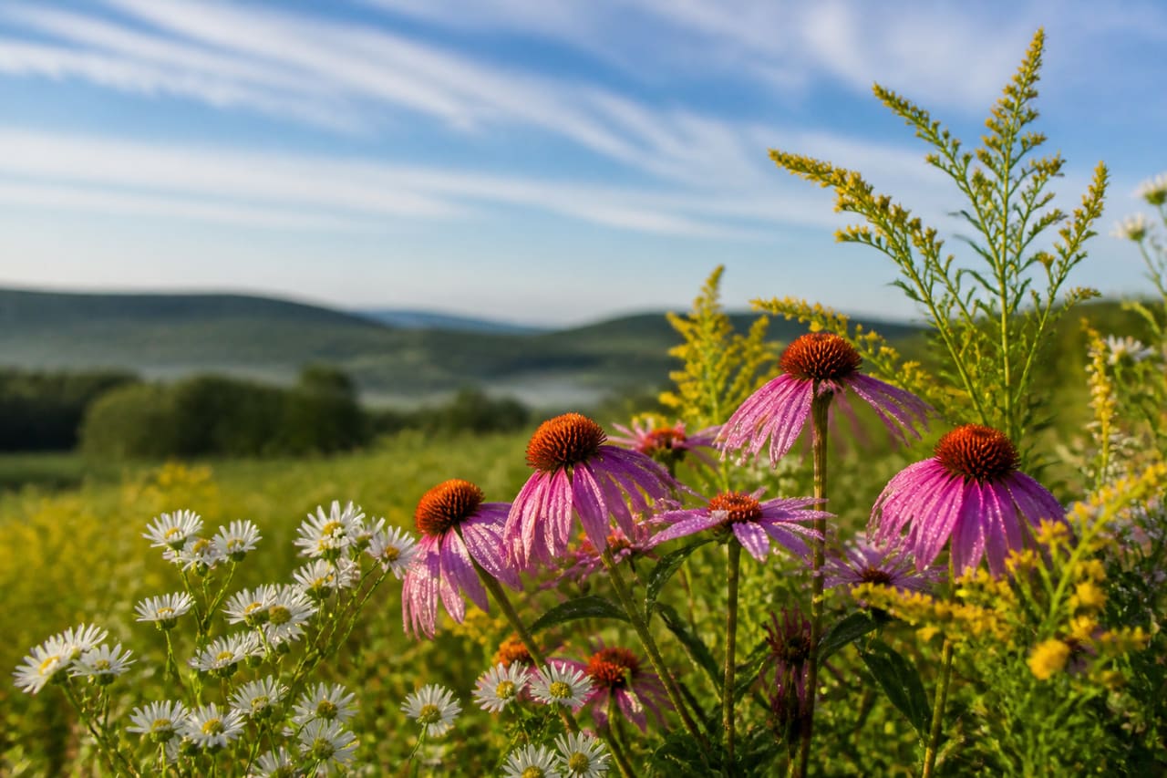 Vibrant Wildflowers Blooming in a New Jersey Meadow
