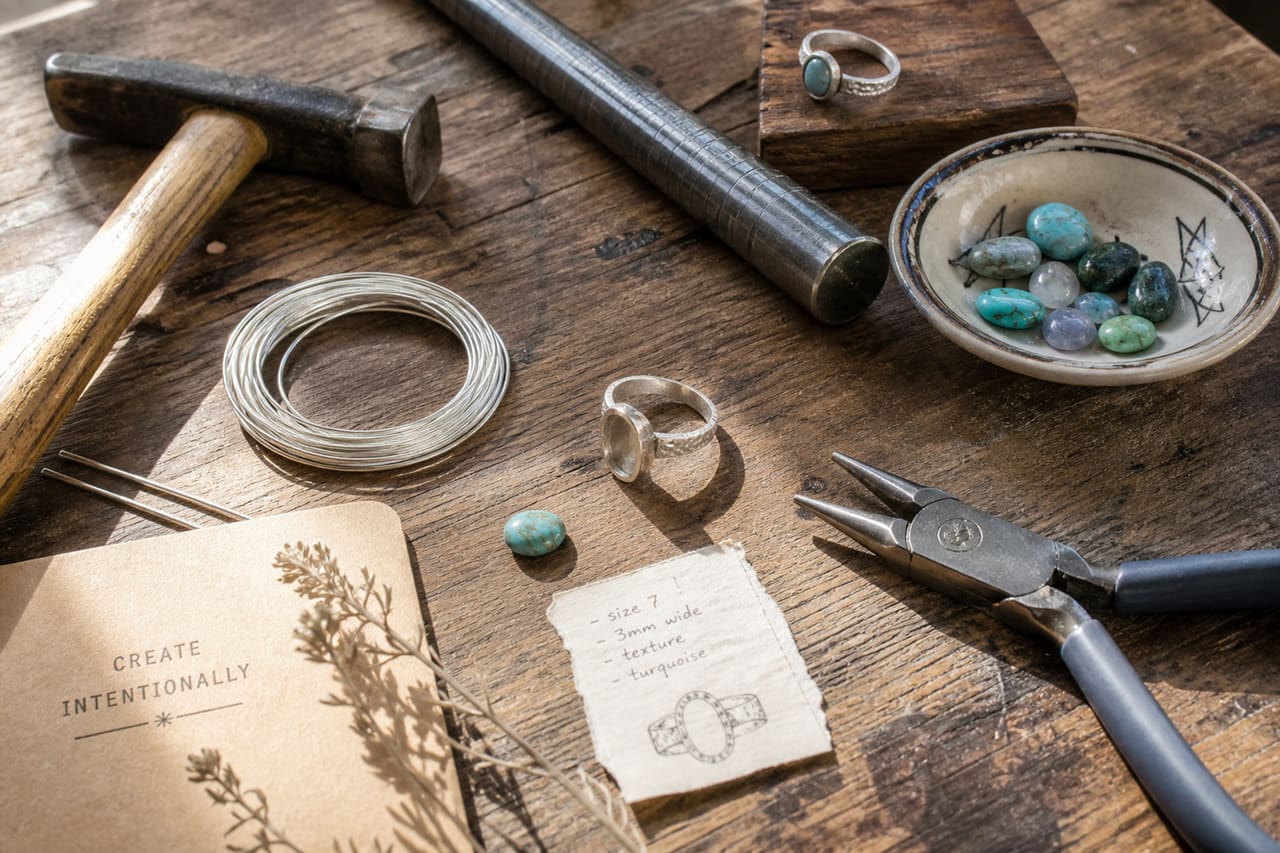 Jewelry Making Tools and Materials in a DIY Ring Kit