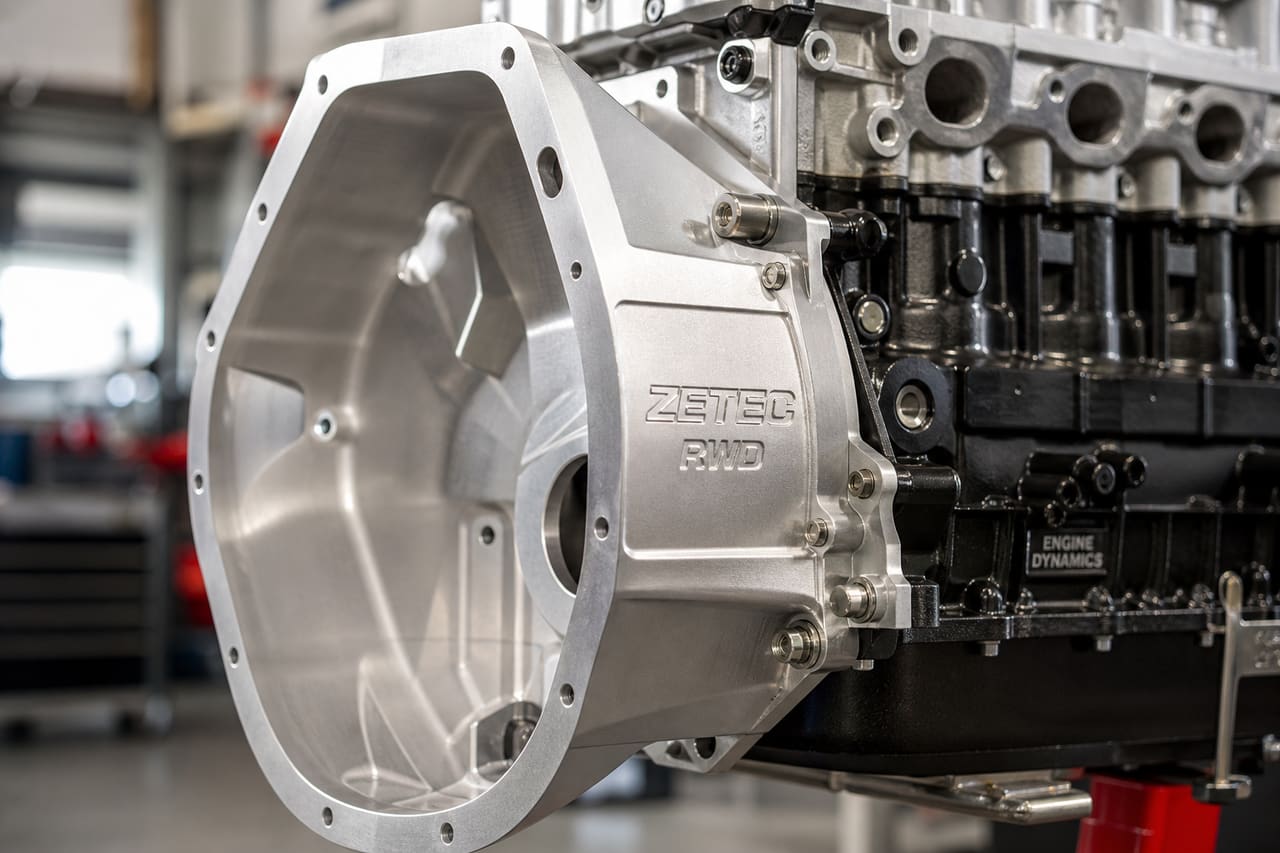Zetec Rwd Bellhousing Mounted to a Custom Engine Block