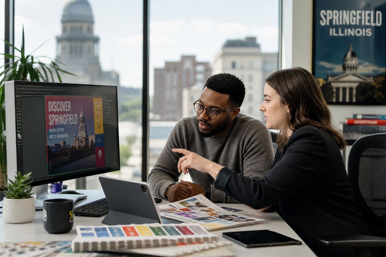 Creative Team Collaborating in a Springfield Illinois Advertising Agency