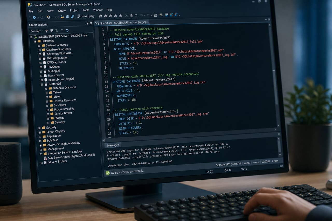 It Professional Fixing Sql Database in Restoring Mode