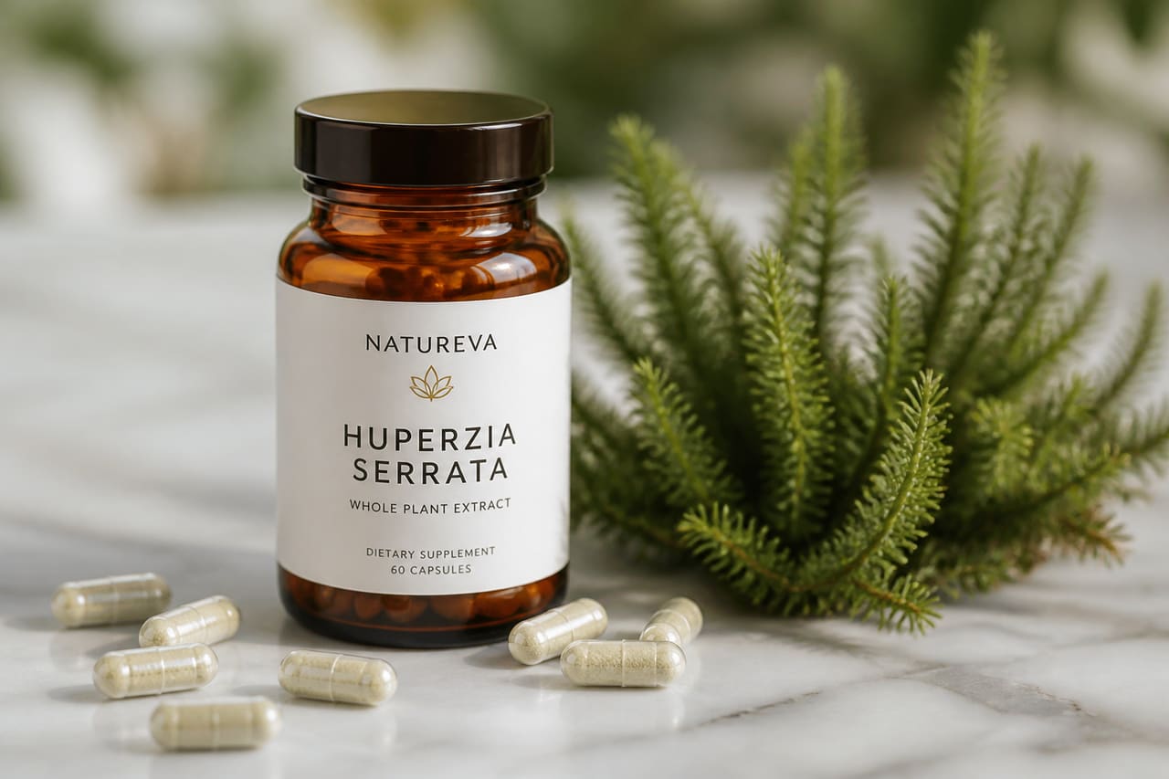 Huperzine a Supplement Capsules with Natural Moss Extract