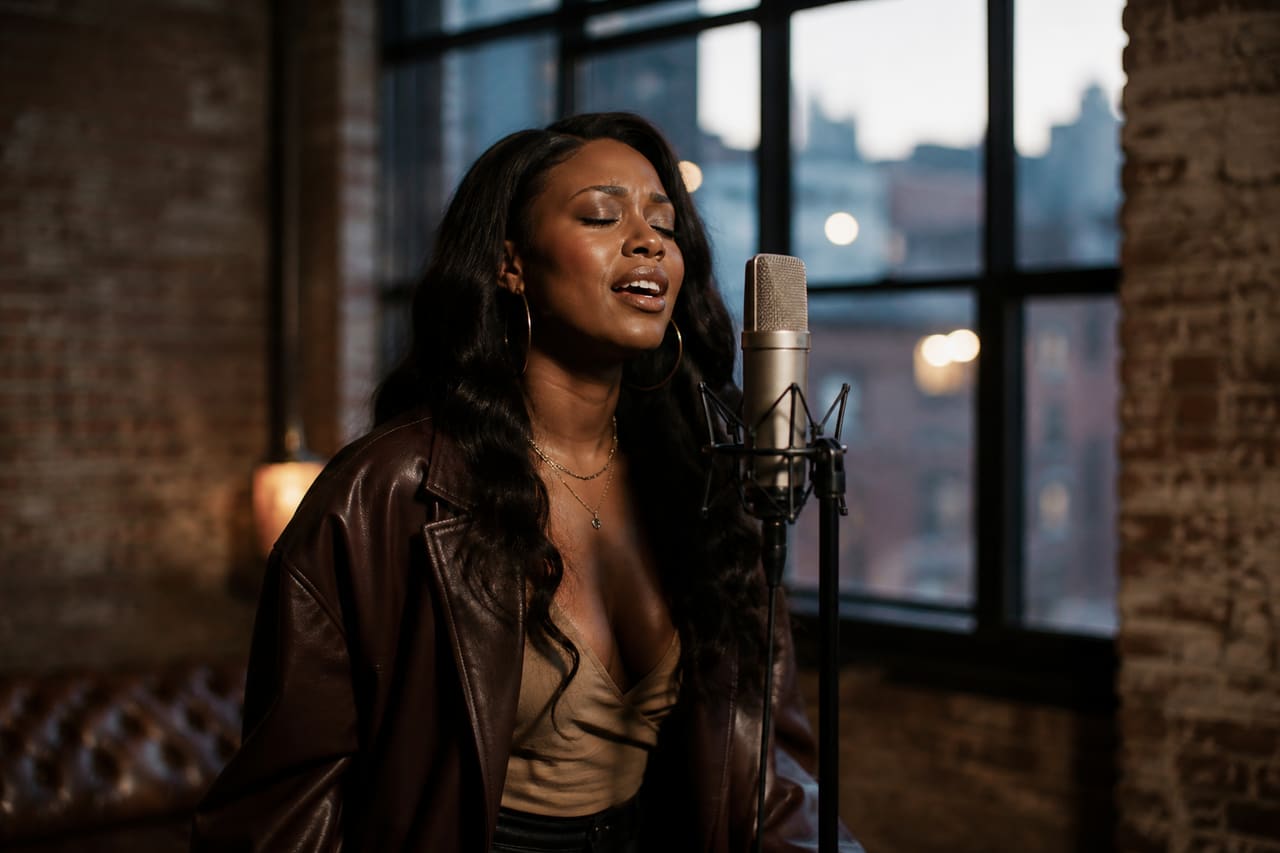 R&b Singer Performing in a Brooklyn Industrial Loft
