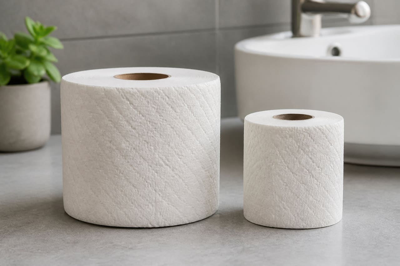 Comparison of Mega Roll and Double Roll Toilet Paper