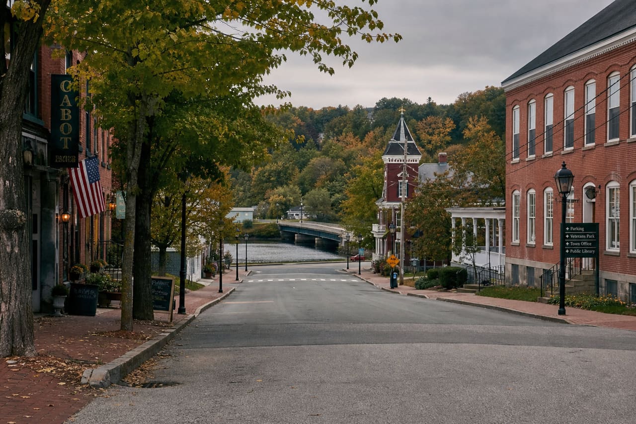 Historic Main Street and Architecture in Hartland Maine