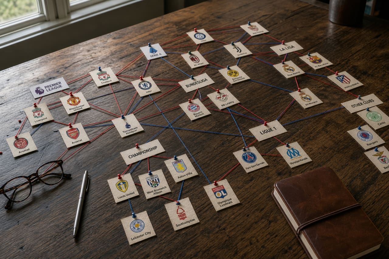 Organizational Chart Showing the Number of Football Teams on a Desk