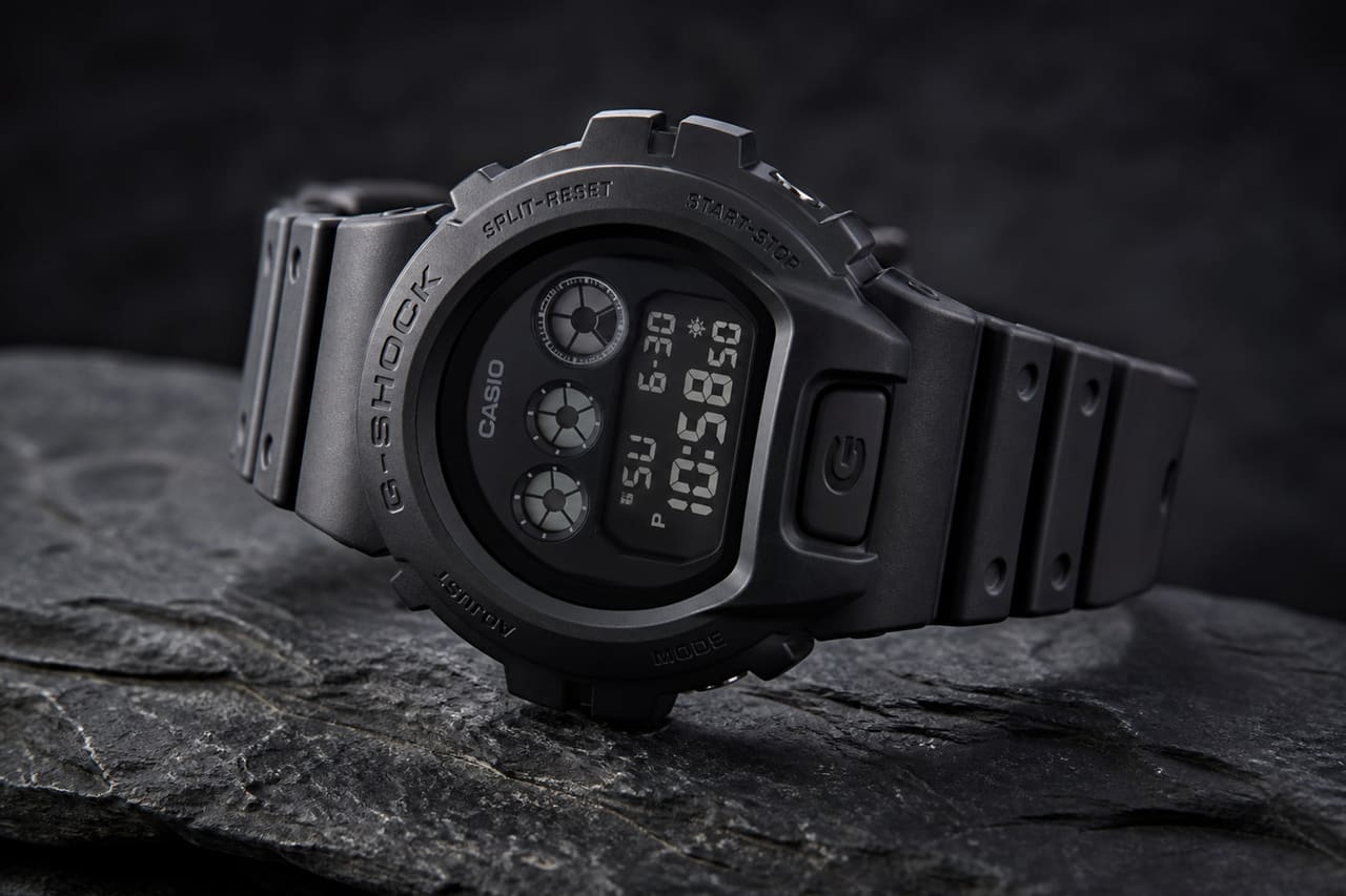 Matte Black Dw-6900bb Digital Watch on Slate Surface