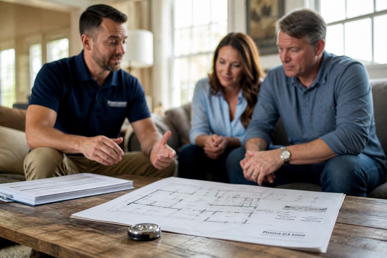 Real Estate Investor Discussing Property Renovation with Homeowner