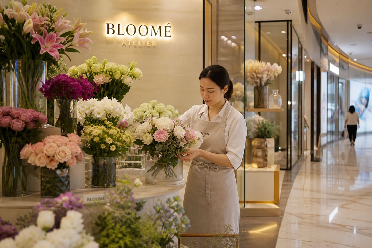 Luxury Florist Boutique Inside a Modern Shopping Mall