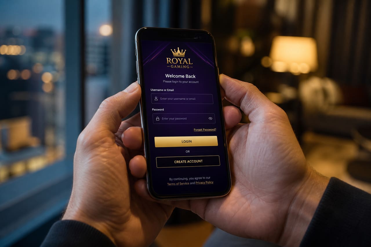Person Using Smartphone to Access Online Gaming Account