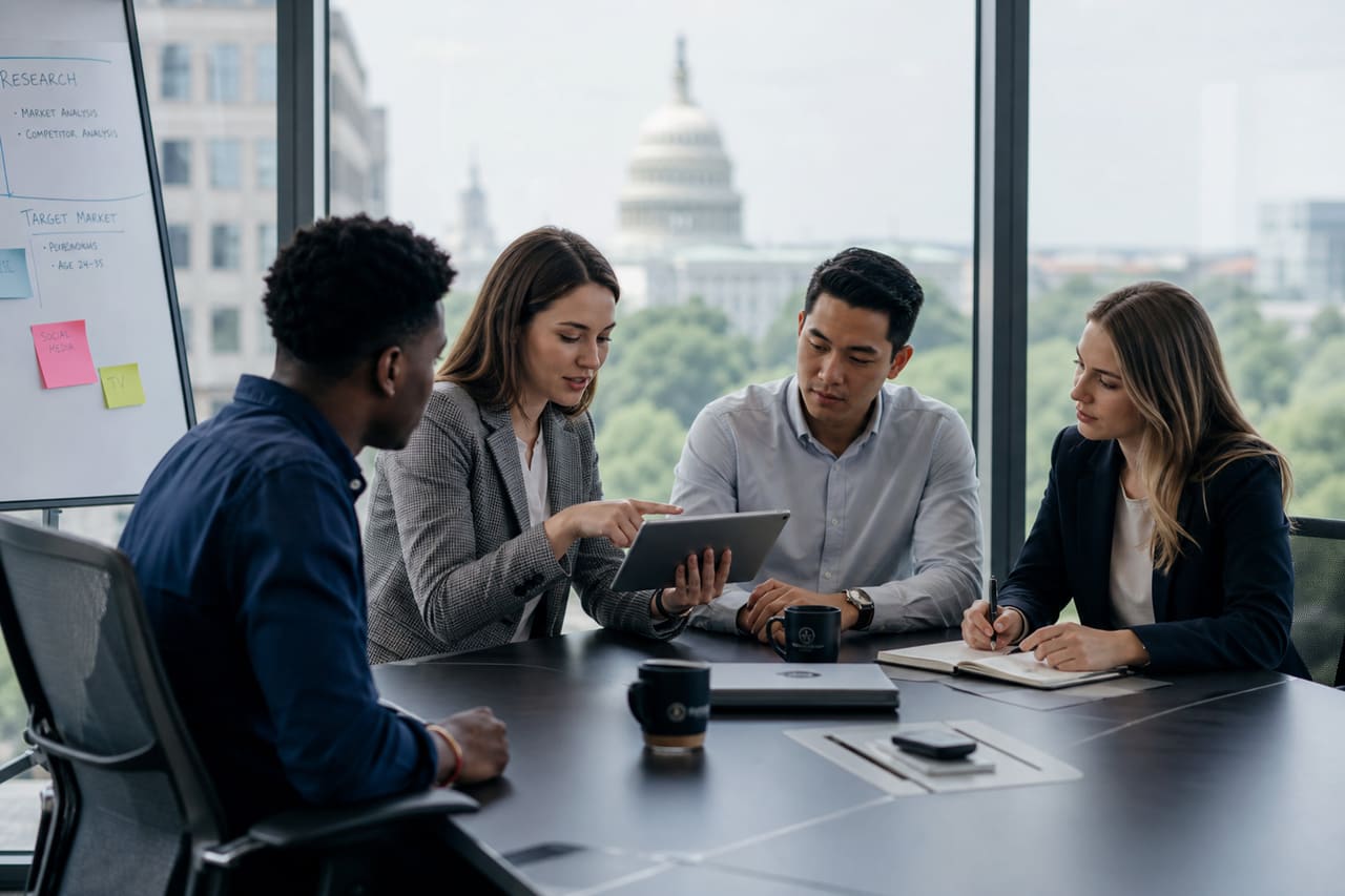Young Professionals Collaborating in a Washington Dc Office