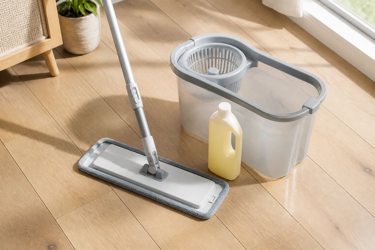 Easy Home Mop Starter Kit on Hardwood Floor