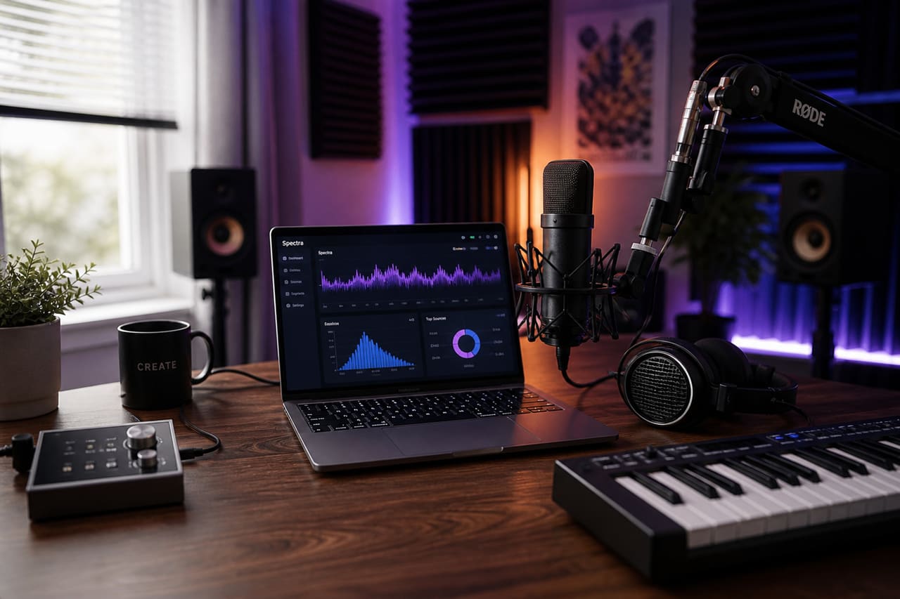 Music Producer Managing Digital Distribution in a Home Studio