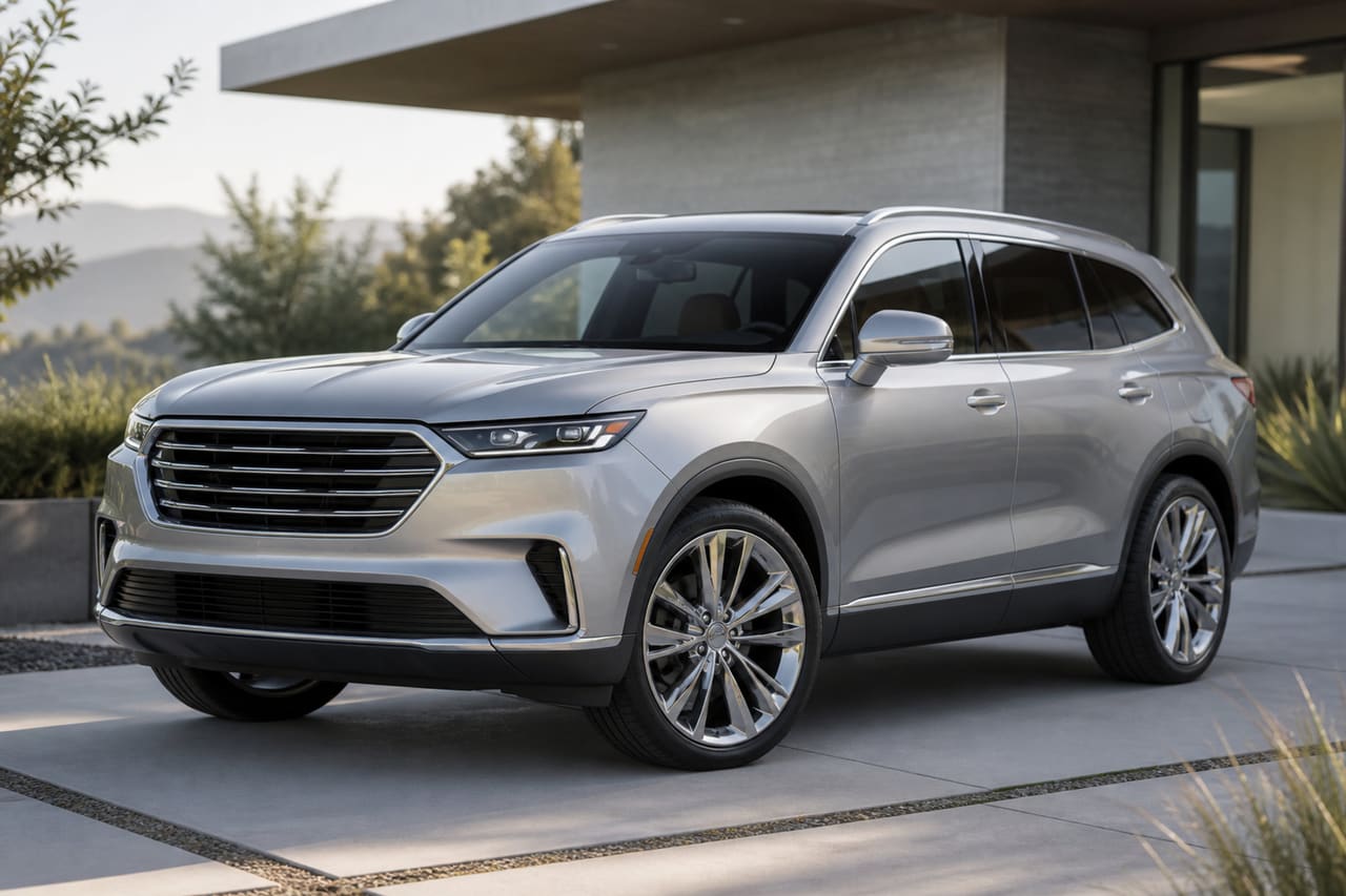 Silver Ml 306 Luxury SUV Parked in Modern Driveway