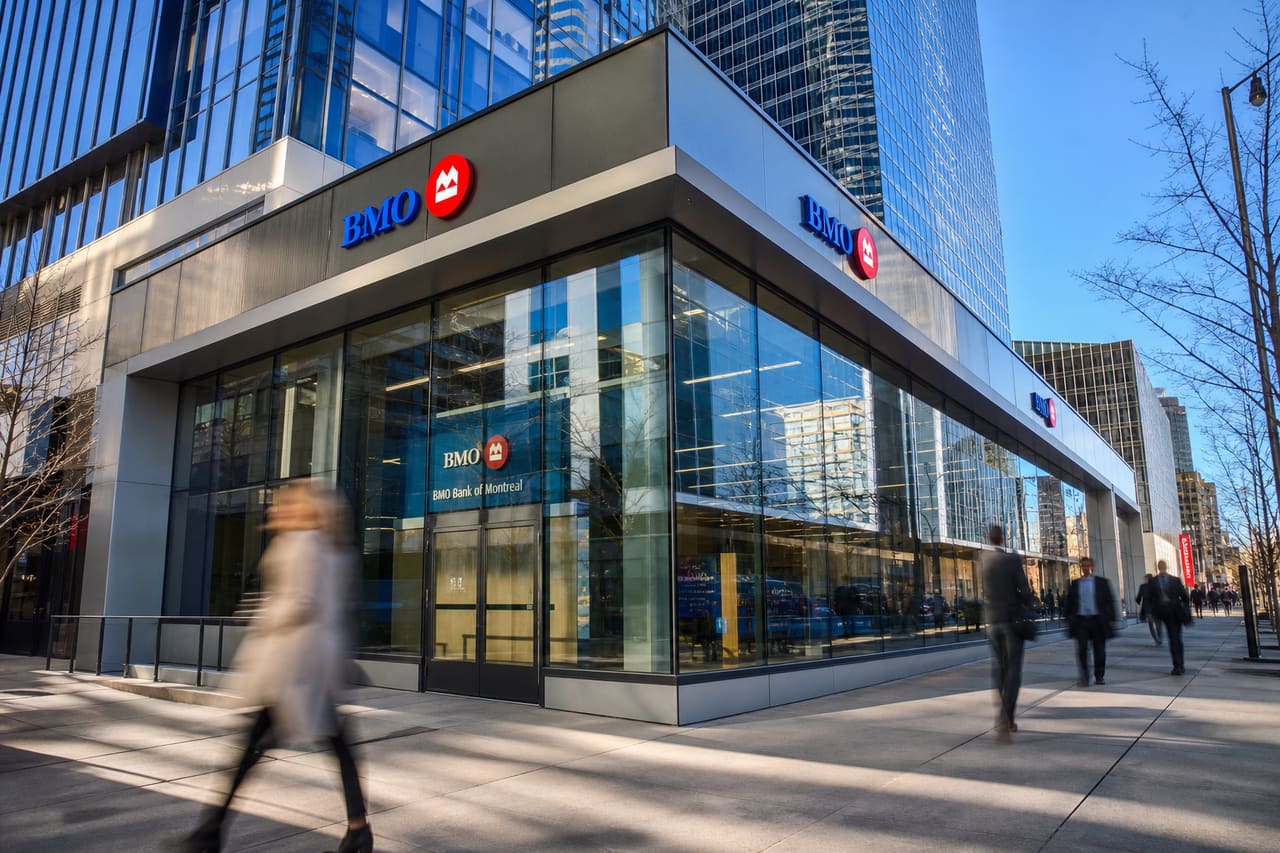 Modern Bank Branch Exterior in Calgary City Center